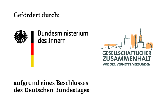 Logo des Bundesprogramms Gesellschaftlicher Zusammenhalt und des Bundesministeriums des Innern